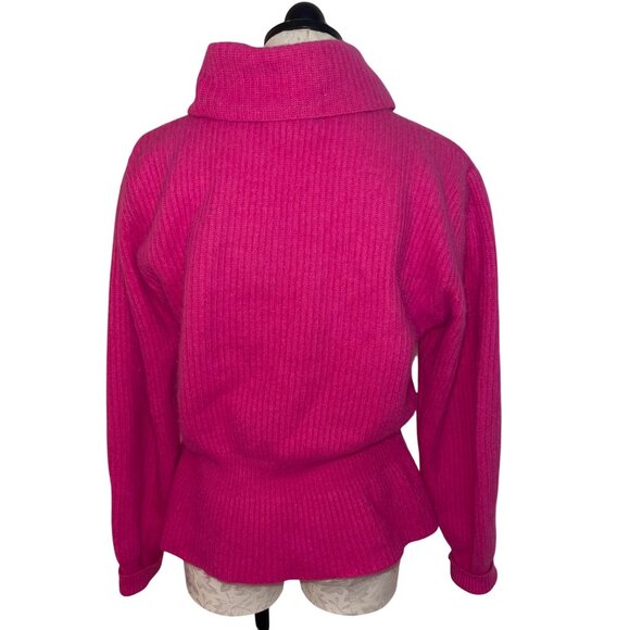 Pierre Cardin Vintage Womens Sweater Size Large Pink Peplum Waist Casual - Picture 3 of 6